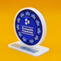 Acrylic circle with a customized interior.