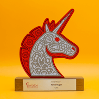 3D awards and silhouettes with institutional colors.