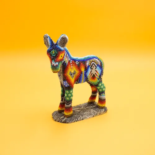 Figura de burro arte huichol 645