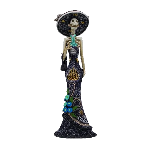Figura de catrina clasica enchaquirada negra