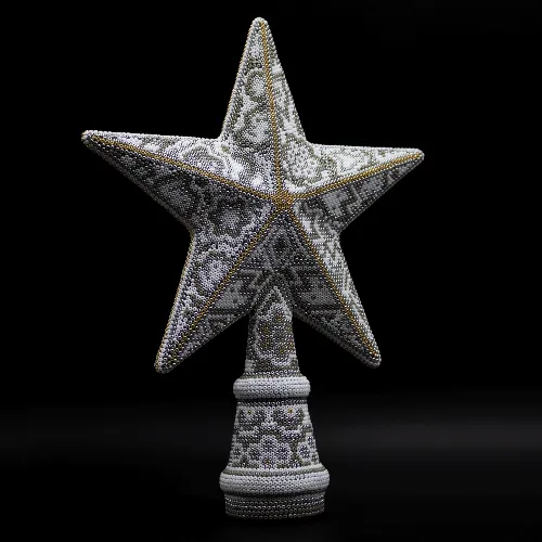 Figura de estrella de navidad arte huichol