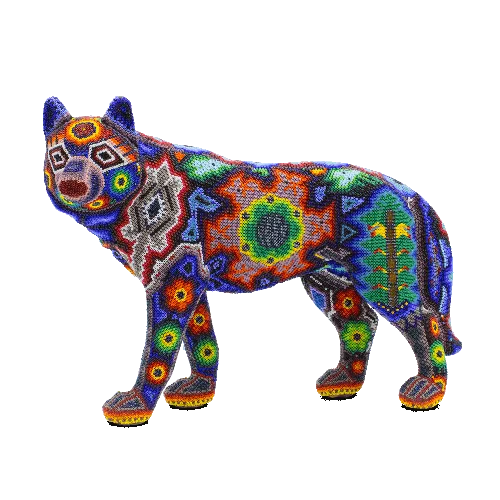 Figura de lobo huichol