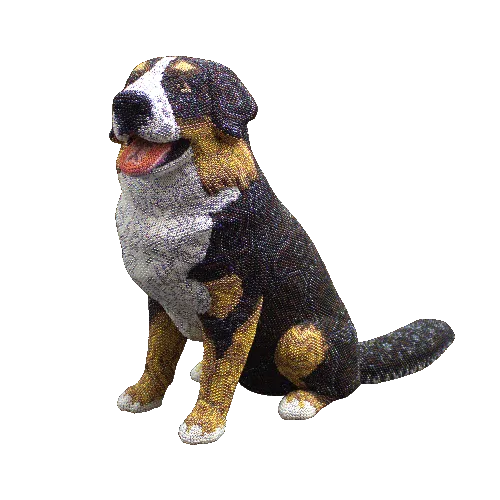 Figura de boyero de berna perro arte huichol