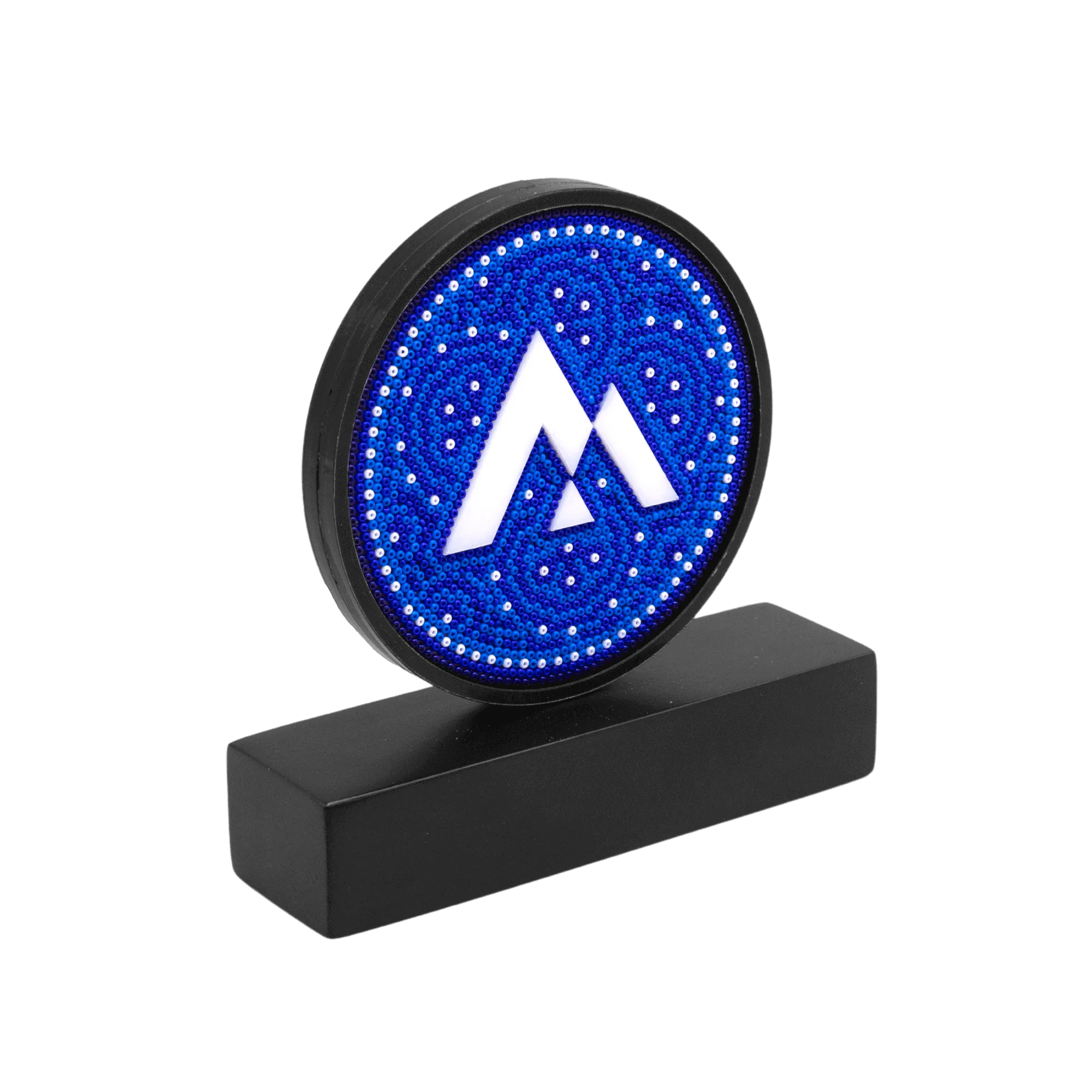 Figura de reconocimiento circular con madera