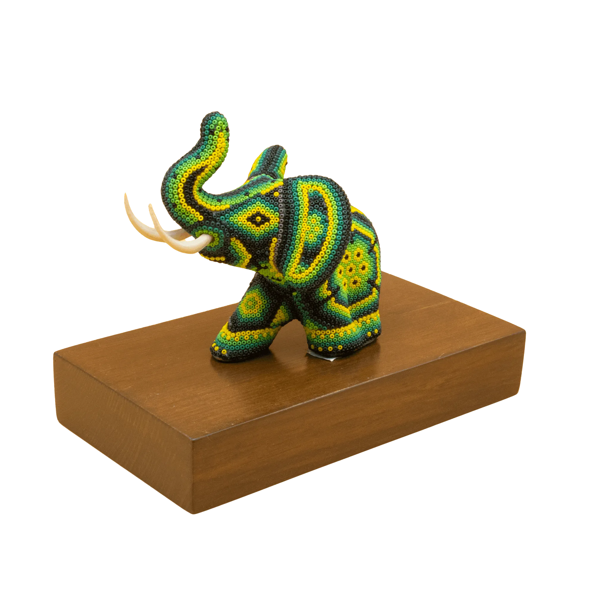 Escultura de Reconocimiento con arte huichol elefante mini 10 2026 a