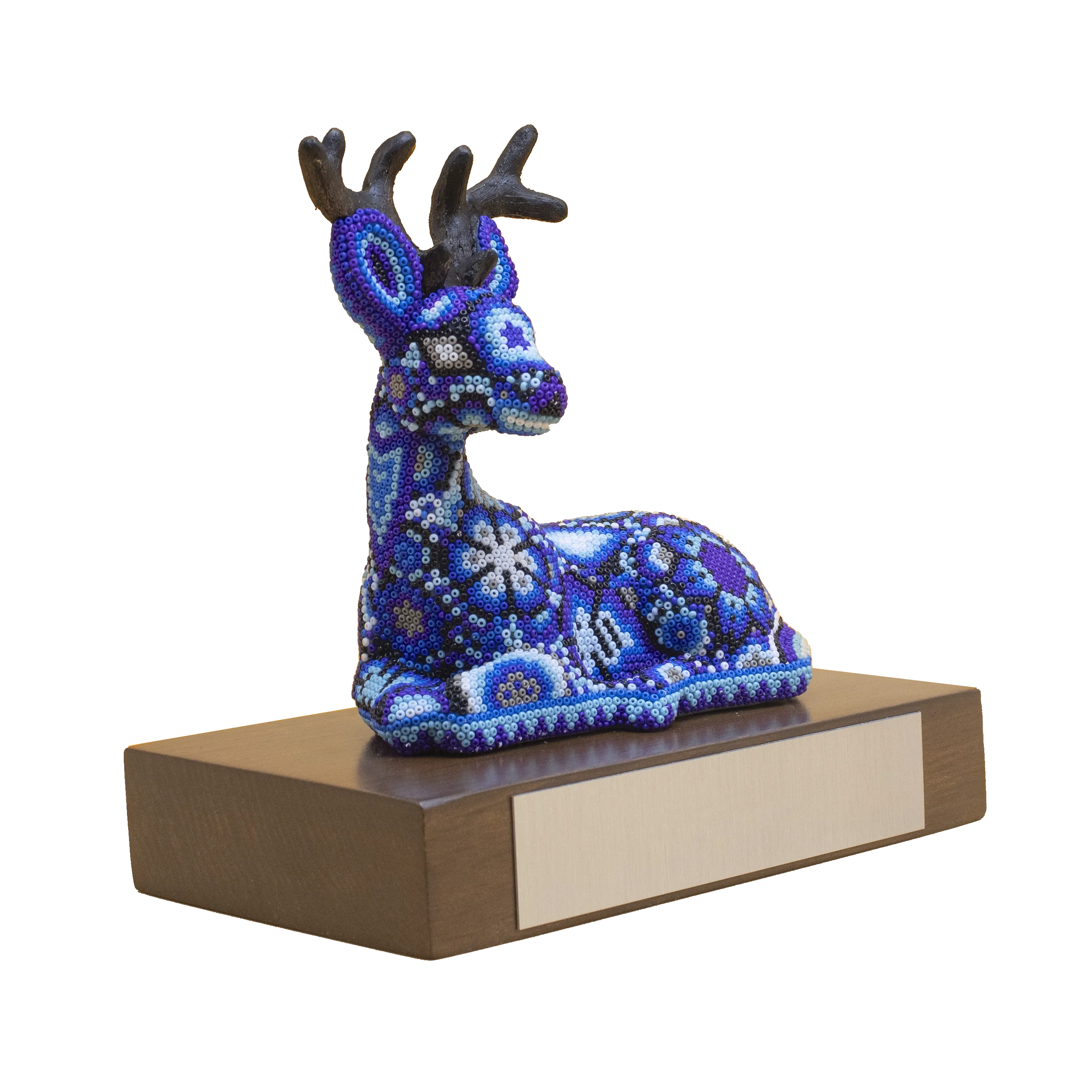 Escultura de Reconocimiento de arte huichol venado azul