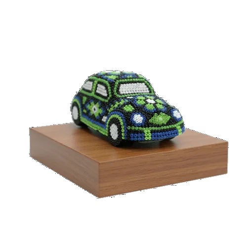 Figura de reconocimiento arte huichol vocho base