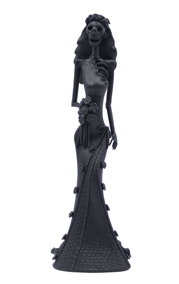 Catrina novia sculpture made with ceramic
