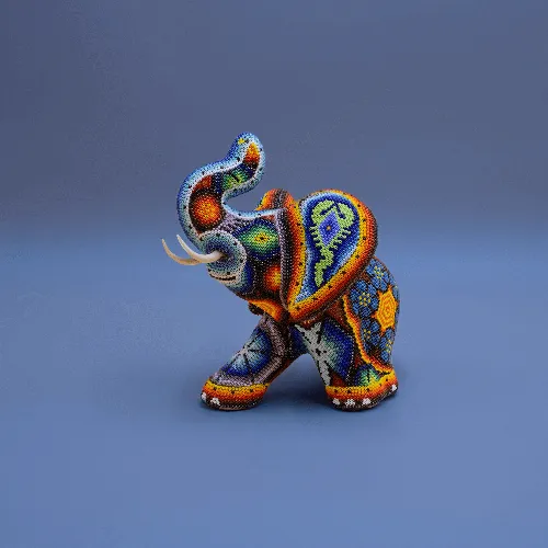 Figura de elefante arte huichol mediano 539